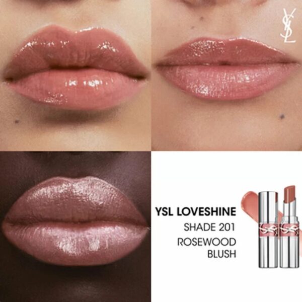 YSL 銀粉管 情迷水光唇膏 #201 裸調玫瑰 - Image 2