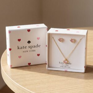 Kate Spade 心心耳環頸鏈套裝